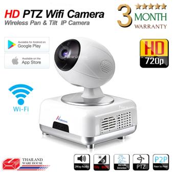 New Vizion กล้อง Wireless P2P / IP Camera / wifi / HD 720P / PTZ /  Day   Night / Infrared / Lan Port / ติดตั้งด้วยระบบ Plug And Play /  สามารถจับภาพในที่มืด / มีไมโครโฟนและลำโพงในตัว