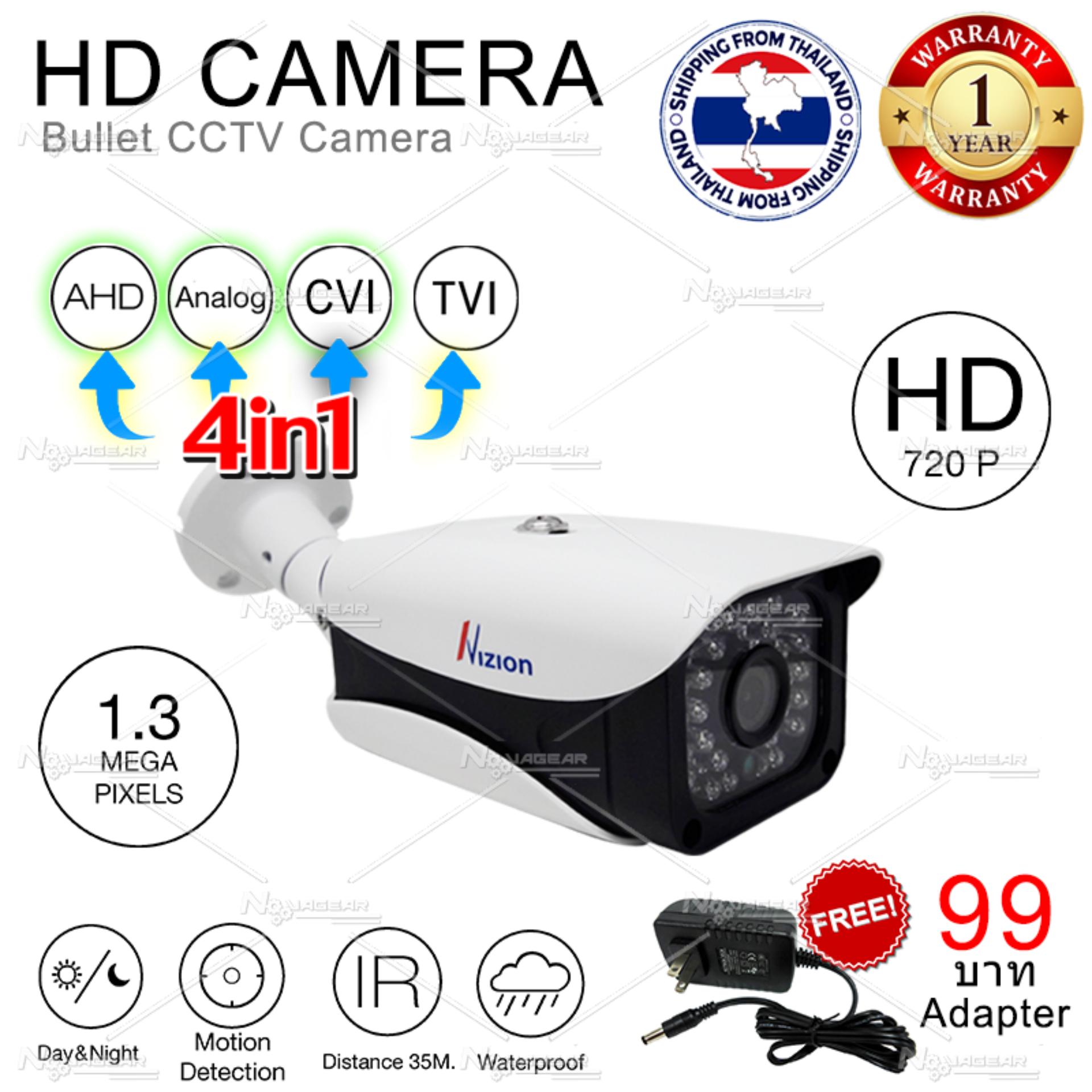 Novagear กล้องวงจรปิด CCTV Bullet IR-Camera 1.3 ล้านพิเซล HD 720P Analog / AHD / TVI / CVI คมชัดทั้งกลางวันและกลางคืน ด้วยระบบ Smart IR LED / IR CUT กันน้ำได้ IP66 ฟรีอะแดปแตอร์ Novagear กล้องวงจรปิด CCTV Bullet IR-Camera 1.3 ล้านพิเซล HD 720P Analog / AHD / TVI / CVI คมชัดทั้งกลางวันและกลางคืน ด้วยระบบ Smart IR LED / IR CUT กันน้ำได้ IP66 ฟรีอะแดปแตอร์