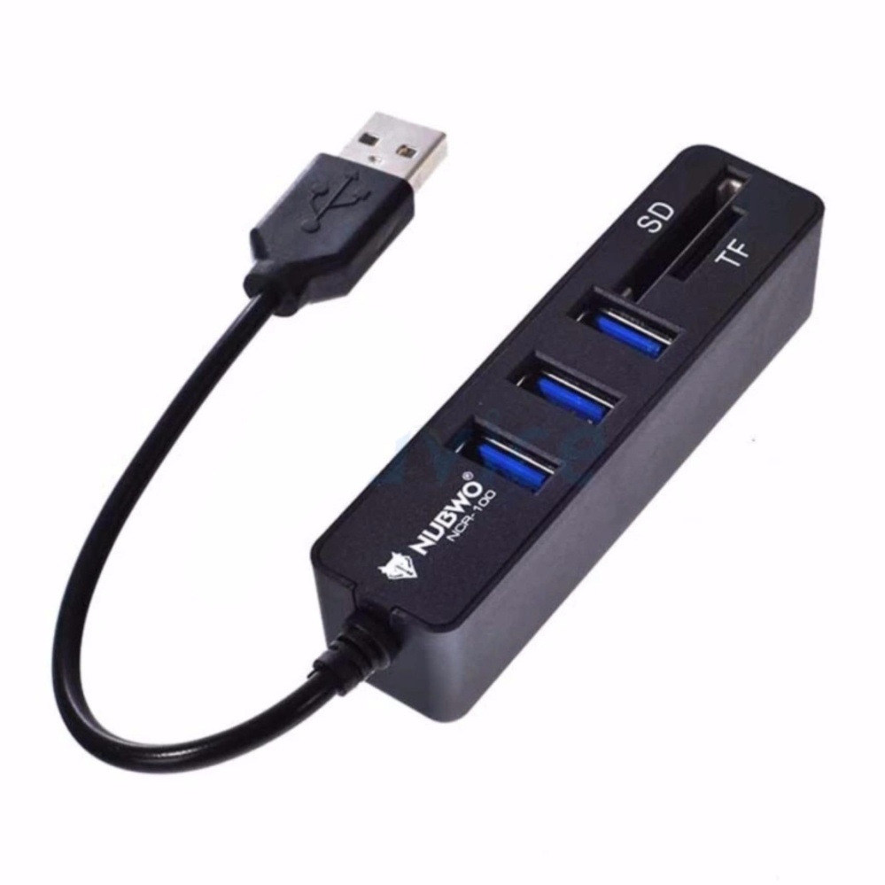 Nubwo ตัวเพิ่มช่อง ยูเอสบี พร้อม ตัวอ่านการ์ด USB HUB 3 Port +CardReader 2.0 2 in1 รุ่น NCR-100 (สีดำ/Black) Nubwo ตัวเพิ่มช่อง ยูเอสบี พร้อม ตัวอ่านการ์ด USB HUB 3 Port +CardReader 2.0 2 in1 รุ่น NCR-100 (สีดำ/Black)