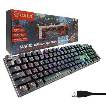 2561 OKER Magic RGB Backlight Mechanical Keyboard Blue Switch รุ่น K84 (สีดำ)