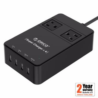 ORICO ปลั๊กไฟ 2 ช่อง + ชาร์จ USB 4 ช่อง TPC-2A4U (34W) 2.4A Max (สีดำ)