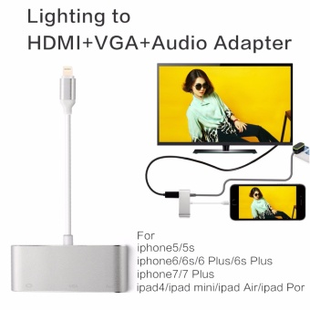 เปรียบเทียบราคา Original Lighting to HDMI/VGA/CVBS(AV)/3.5mm Audio Adapter with Micro USB Power Supply for iPhone 7 Plus 6s 6 Plus 5 5s iPad 4 mini รีวิวพันทิป Original Lighting to HDMI/VGA/CVBS(AV)/3.5mm Audio Adapter with Micro USB Power Supply for iPhone 7 Plus 6s 6 Plus 5 5s iPad 4 mini