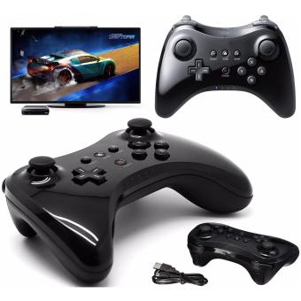 QUMOX จอยเกม Wireless Bluetooth Remote U Pro Controller Gamepad สำหรับ Nintendo Wii U (สีดำ)