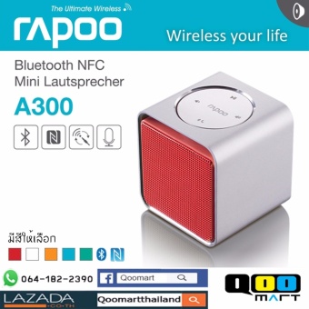 Rapoo รุ่น A300 ลำโพงมินิไร้สายบลูทูธ Speaker Bluetooth/FM radio/TF Black/USB (สีแดง)