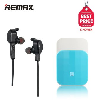 Remax Magnet Sports Bluetooth Headset 4.1 หูฟังไร้สาย หูฟัง บลูทูธไร้สาย รุ่น RM-S5 (สีดำ)+Remax Adapter USB Charger 2.4A รุ่น RP-U25(Blue/White)