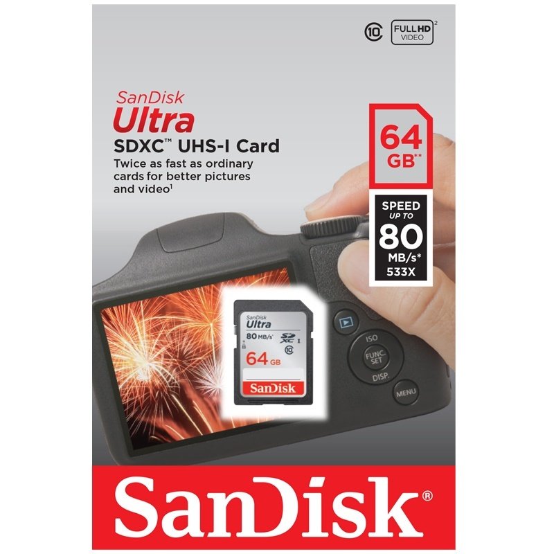 SanDisk 64GB Ultra SDXC 533x (80MB/s) SanDisk 64GB Ultra SDXC 533x (80MB/s)