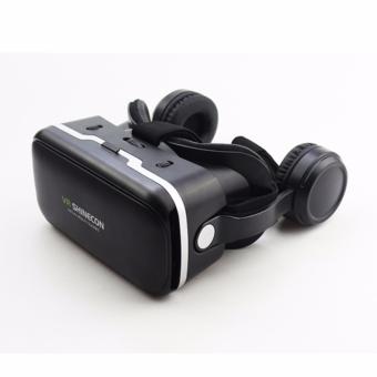 Shinecon 6.0 With Headset Smart Glasses แว่น 3D มีหูฟังในตัวรองรับสมาร์ทโฟนทุกรุ่น ขนาด 4.0 - 6.0 นิ้ว (Black)