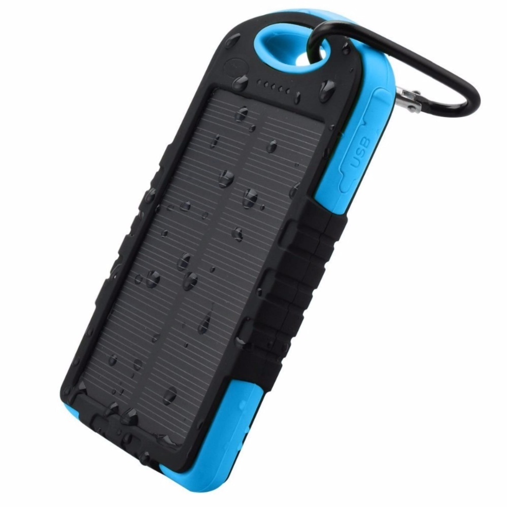 Solar Power Bank พลังงานแสงอาทิตย์ กันน้ำได้!!! 5000 MAh แบตเตอรี่สำรอง พลังงานแสงอาทิตย์