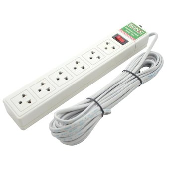 SONIC รางปลั๊กไฟ 6 ช่อง สาย VKF 2x1.0 ยาว 3 เมตร (White)