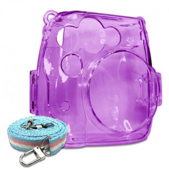 Takashi Protective Crystal Plastic Case with Strap for FujifilmInstax Mini 8 Instant Camera (Purple)
