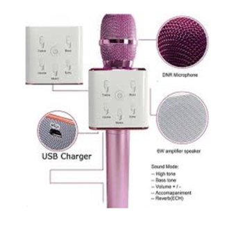 TUXUN Q7 ไมโครโฟนไร้สายพร้อมลำโพงบลูทูธ ร้องคาราโอเกะ (สีทอง)