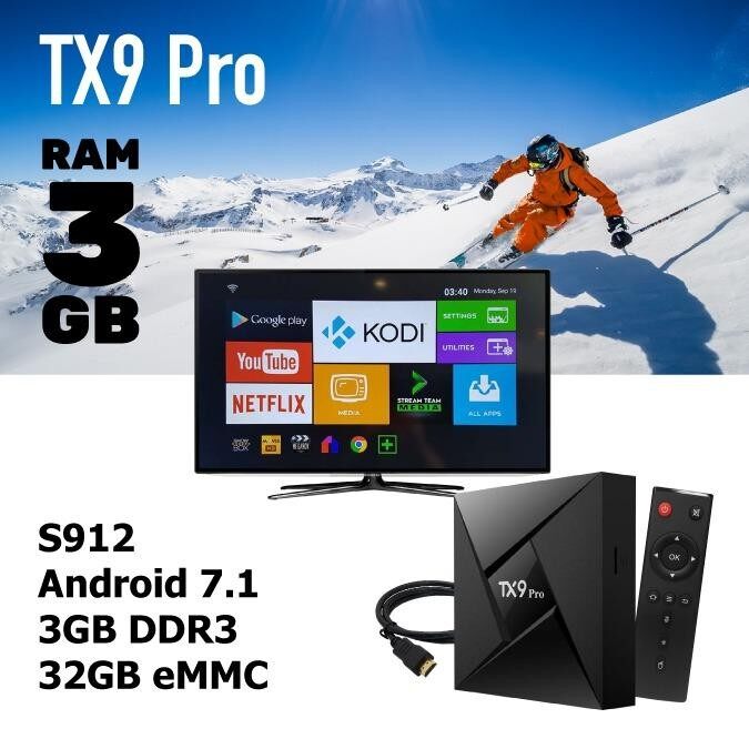 ยี่ห้อนี้ดีไหม  พิษณุโลก ตัวแรง จัดหนัก Tx9 Pro Ram 3 GB  Rom 32GB Amlogic S912 octa core Android 7.1 Tv box built in 2.4G + 5G + Bluetooth dual wifi 4Kplayer
