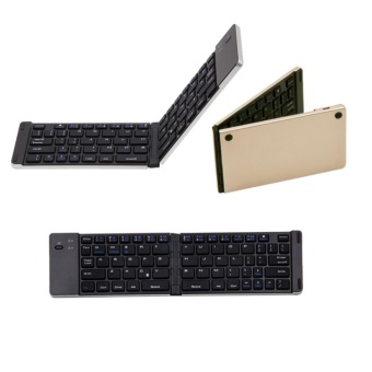 ประเทศไทย Universal Bluetooth 3.0 Folding Mini Wireless Keyboard bluetooth For IPhone iPad iOS Android Smartphone Tablet