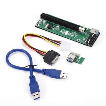รีวิวพันทิป USB3.0 PCI-E Express 1x To 16x Extender Riser Card Adapter SATA Power Cable - intl ขอเสนอ USB3.0 PCI-E Express 1x To 16x Extender Riser Card Adapter SATA Power Cable - intl