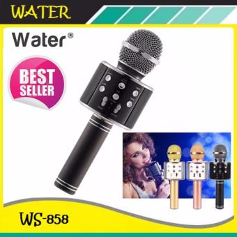 Wster Wireless Microphone HIFI Speaker WS-858 เครื่องเล่นคาราโอเกะ บลูทูธ ไร้สาย ไมโครโฟนคอนเดนเซอร์ ลำโพง ในตัวเดียว (สีดำ)