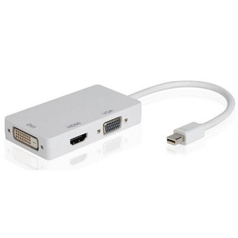 รีวิวพันทิป YJJZB 3 In 1Mini Display Port DP Thunderbolt To DVI VGA HDMIAdapter Cable For Apple White - intl ต้องการขาย YJJZB 3 In 1Mini Display Port DP Thunderbolt To DVI VGA HDMIAdapter Cable For Apple White - intl