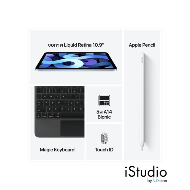 ภาพประกอบคำอธิบาย Apple iPad Air 10.9 ปี 2020 Wifi+Cellular [iStudio by UFicon]