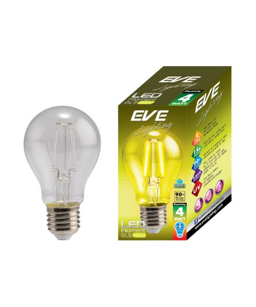 EVE  หลอดแอลอีดี ฟิลาเมนต์ ทรง GLS 4 วัตต์   E27  สีเหลือง