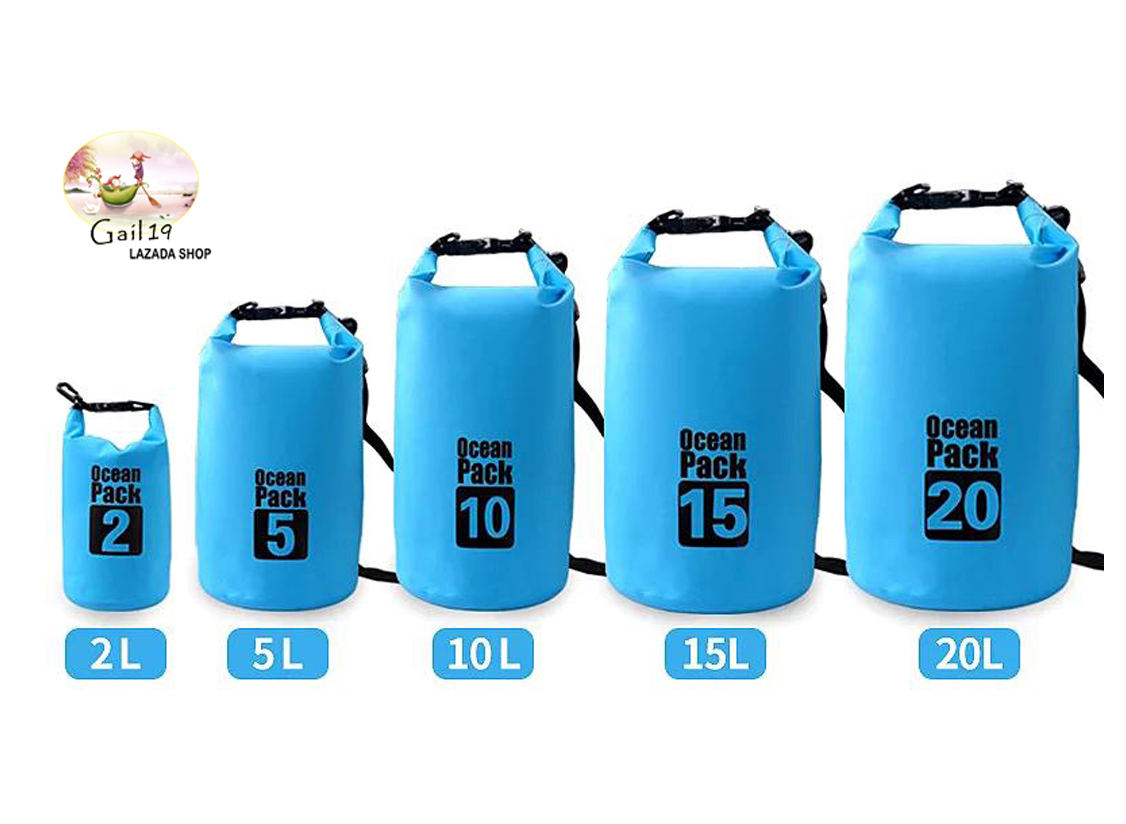 มุมมองเพิ่มเติมของสินค้า Ocean Pack 2L 6colors กระเป๋ากันน้ำขนาด2ลิตร มี6สีให้เลือก Ocean Pack 2L 6colors  2 liters waterproof bag (have 6 colors for choosing)