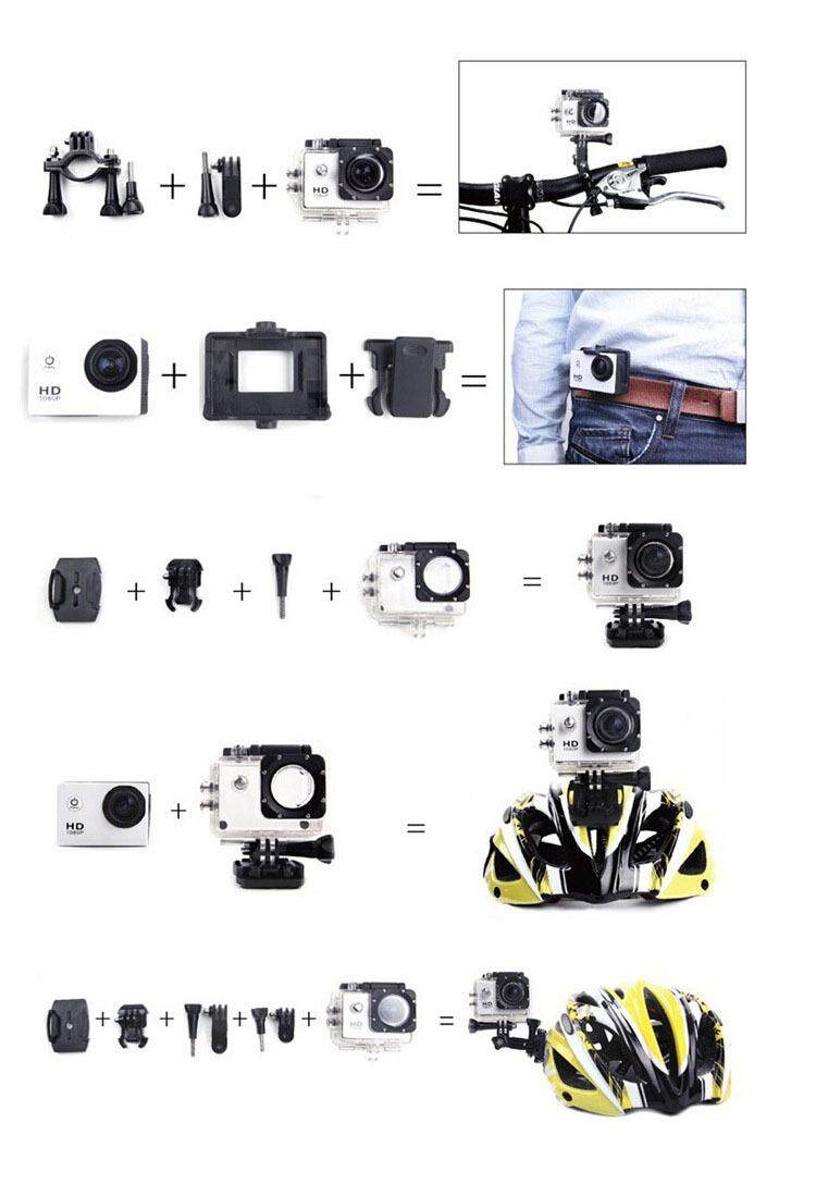 มุมมองเพิ่มเติมของสินค้า F8ล้องแอคชั่นสปอร์ตแบบกันน้ำแบบพกพา Sport portable waterproof action camera กล้อง กล้องติดหมวกกันน็อค กล้องหน้ารถ กล้องโกโปร กล้องติดหมวก กล้องรถแข่ง กล