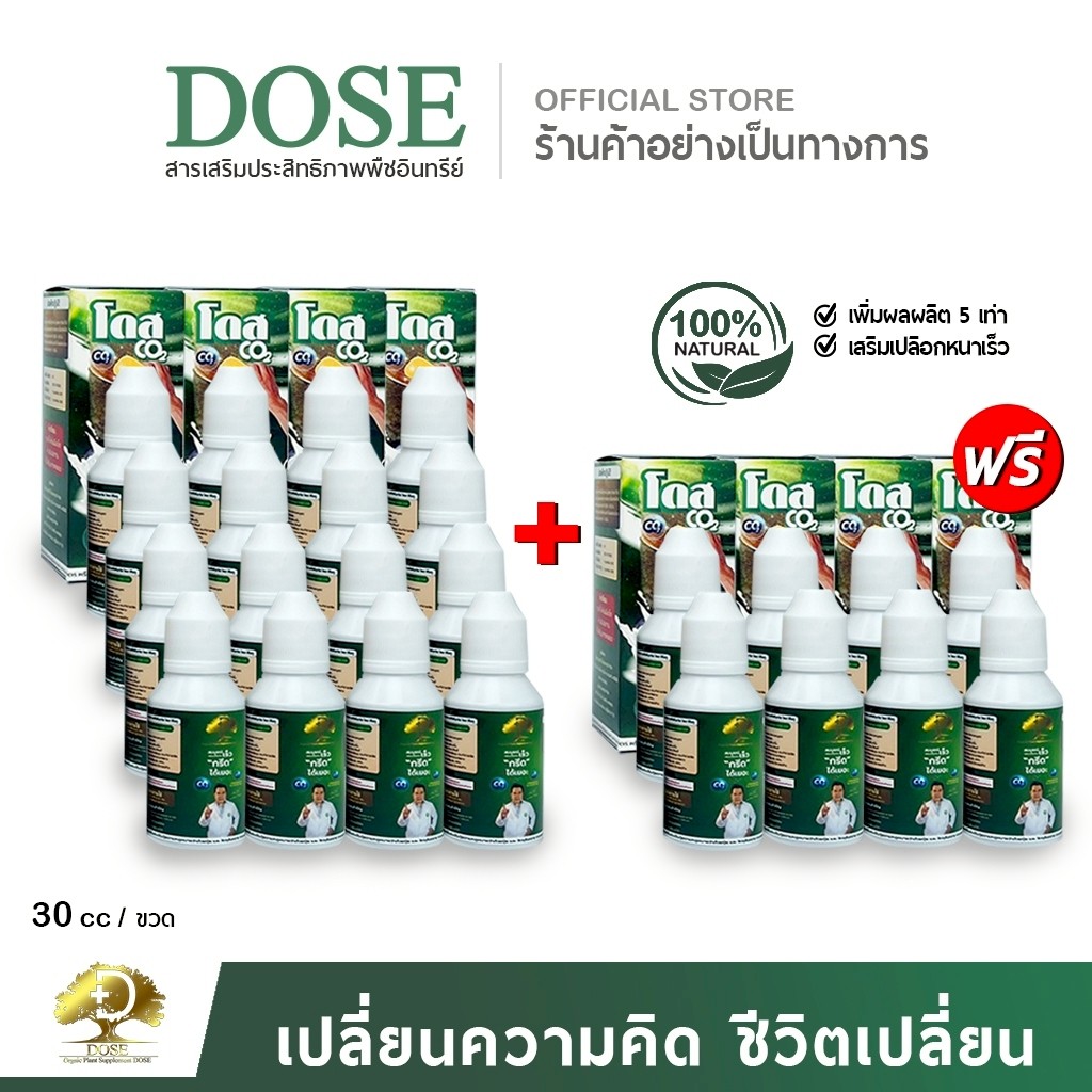 โดส Co2 (ซีโอทู) สารเสริมพืชยางพารา เพิ่มการดูดซับคาร์บอนไดออกไซด์ ทางใบให้ต้นยาง โดยจะช่วยให้ต้นยางดูดซับปุ๋ยอากาศมาสร้างน้ำตาลเพิ่มขึ้น 5 เท่า(16แถม8) ราคา 13,680 บาท*ส่งฟรี