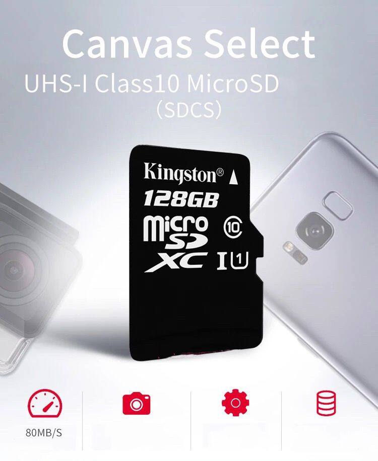 เกี่ยวกับสินค้า พร้อมส่ง Kingston Memory Card Micro SD SDHC 128 GB Class 10 คิงส์ตัน เมมโมรี่การ์ด 128 GB Kingston