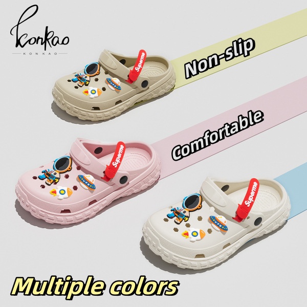 รองเท้าแตะแฟชั่นเด็ก ✨ Children's slippers hole sandals two wear กันลื่น ระบายอากาศได้ ราคา 119 บาท*ส่งฟรี