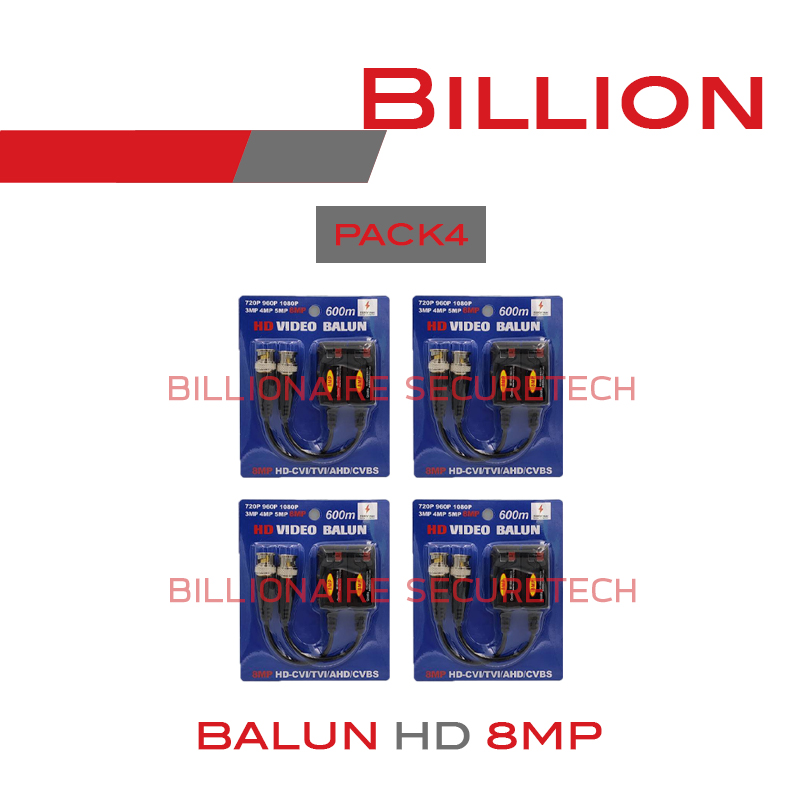 HD VIDEO BALUN 600 M. บาลัน 600 เมตร รองรับกล้องความละเอียดสูงสุด 8 ล้านพิกเซล (PACK 4) BY BILLIONAIRE SECURETECH ราคา 112 บาท*ส่งฟรี