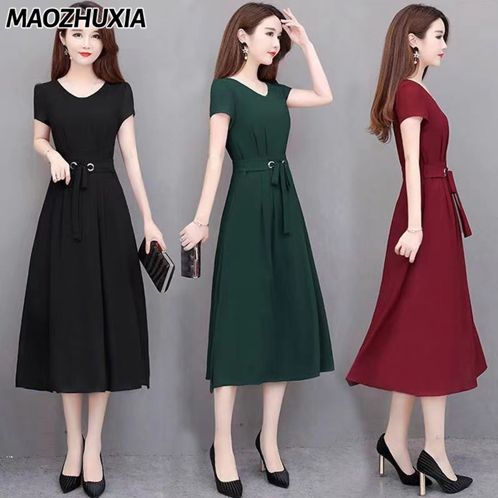 (4p. pack) Multicolour Printed Sleeveless Midi Dress - V9 main image 0