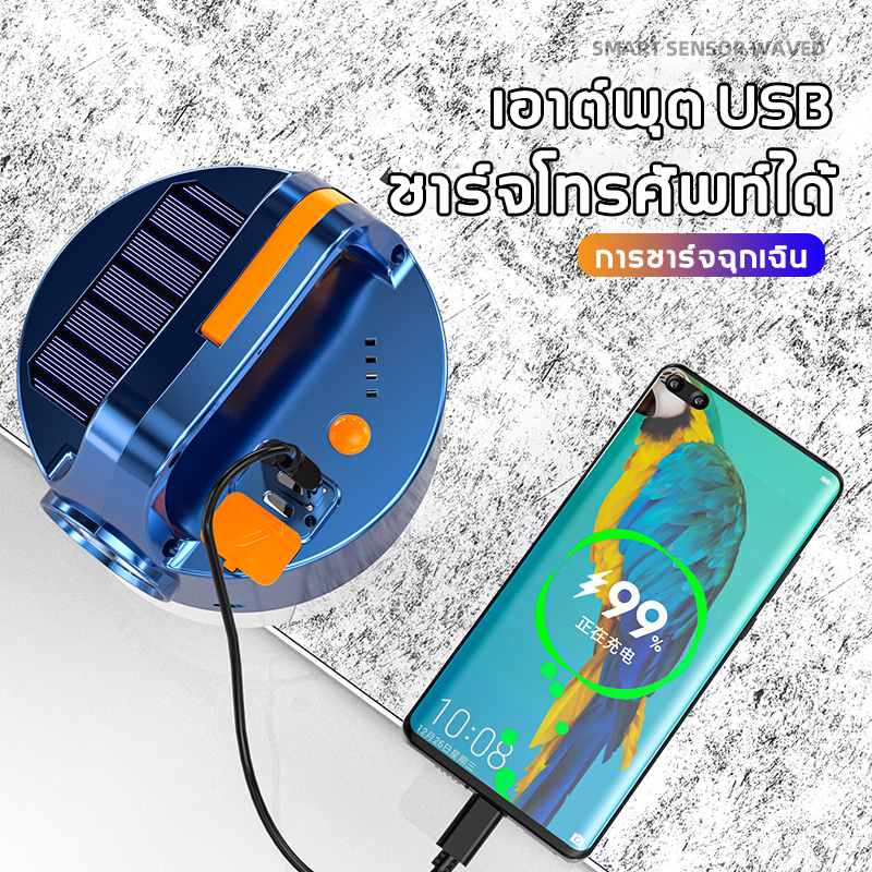 เกี่ยวกับสินค้า 【การชาร์จพลังงานแสงอาทิตย์】xiaomi โคมไฟเต็นท์ LED 68000W ตะขอแบบพกพา ชาร์จโทรศัพท์ได้ ใช้งานต่อเนื่อง 60 ชม.(ไฟเต็นท์ LED โคมไฟพกพา ไฟแคมป์ปิ้ง ไฟซาลาเปา แบบชาร์จ）