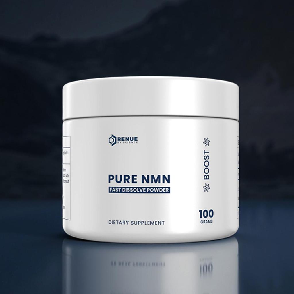 รีนู บาย ไซน์ซ์ NMN (นิโคตินาไมด์ โมโนนิวคลีโอไทด์) ผงบริสุทธิ์ อาหารเสริม NAD+ เพื่อพลังงาน สมาธิ สุขภาพไมโตคอนเดรีย บูสเตอร์สมอง ฟิตเนส