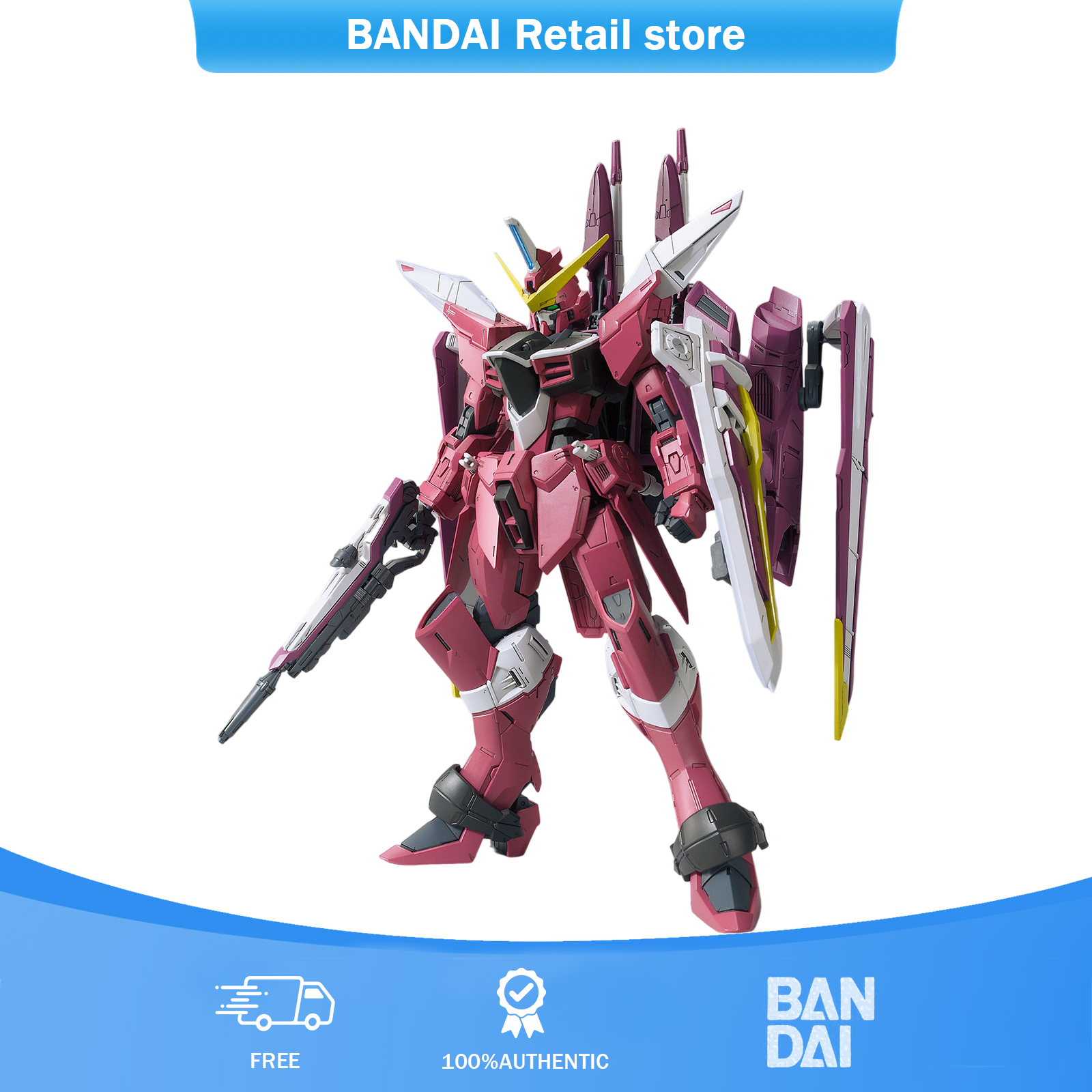 Bandai MG 1/100 Justice Gundam ZGMF-X09A Aslan, assembled model, genuine ราคา 2,999 บาท*ส่งฟรี