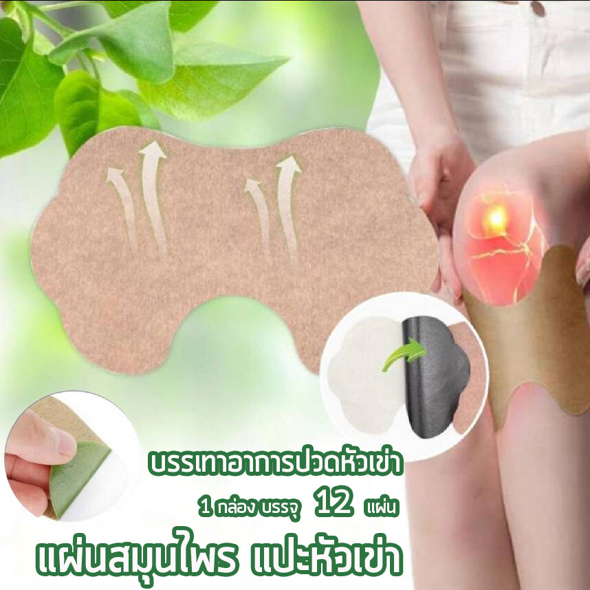 แผ่นแปะหัวเข่าแก้ปวด แผ่นแปะหัวเข่า แก้ปวดเมื่อย บรรเทาอาการปวด (1 กล่อง บรรจุ 12 แผ่น)