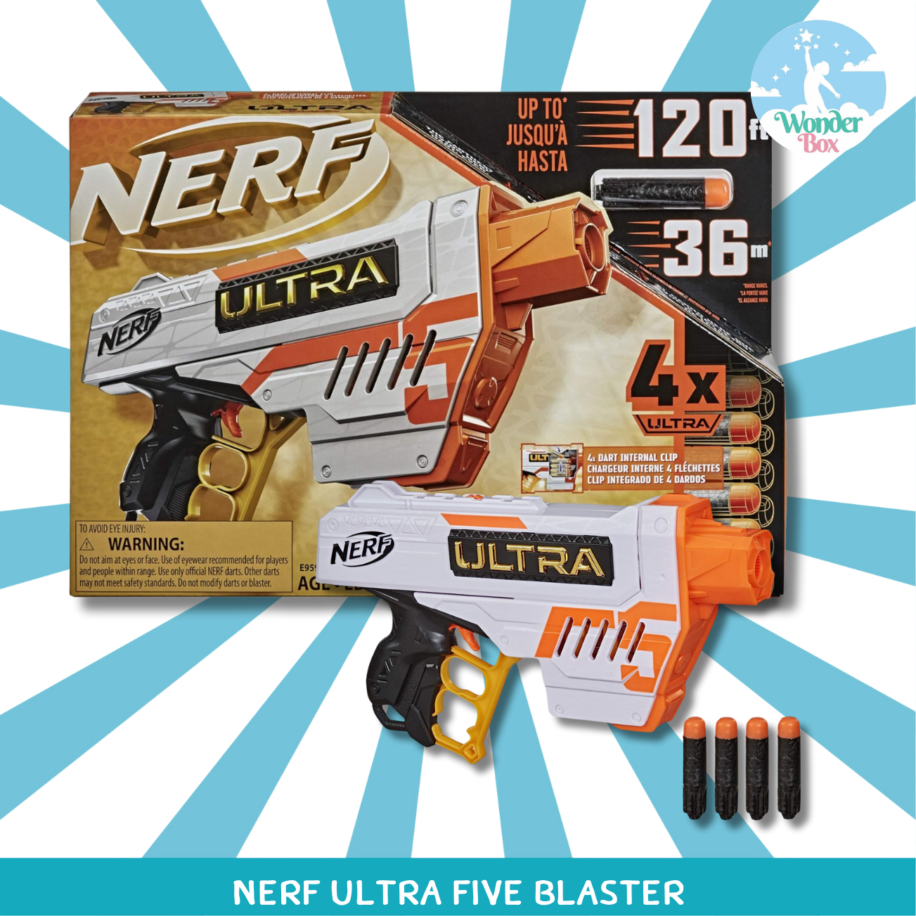 พร้อมส่ง🚚 Nerf Ultra Five Blaster 🔫 ปืนยิงบลาสเตอร์รุ่นอัลตร้า พร้อมลูกกระสุนโฟมอ่อน 4 ดอก🧡 ของแท้ 100% ราคา 1,250 บาท*ส่งฟรี