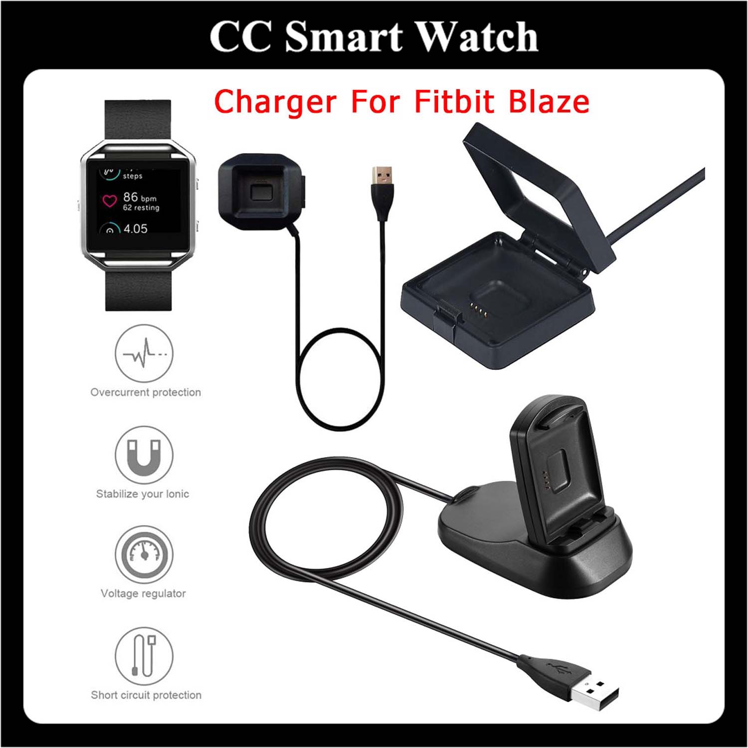 สายชาร์จ Fitbit Blaze สร้อยข้อมือแบบสมาร์ท แท่นชาร์จ สายชาร์จ USB สายชาร์จ แท่นชาร์จแนวตั้ง ราคา 159 บาท*ส่งฟรี