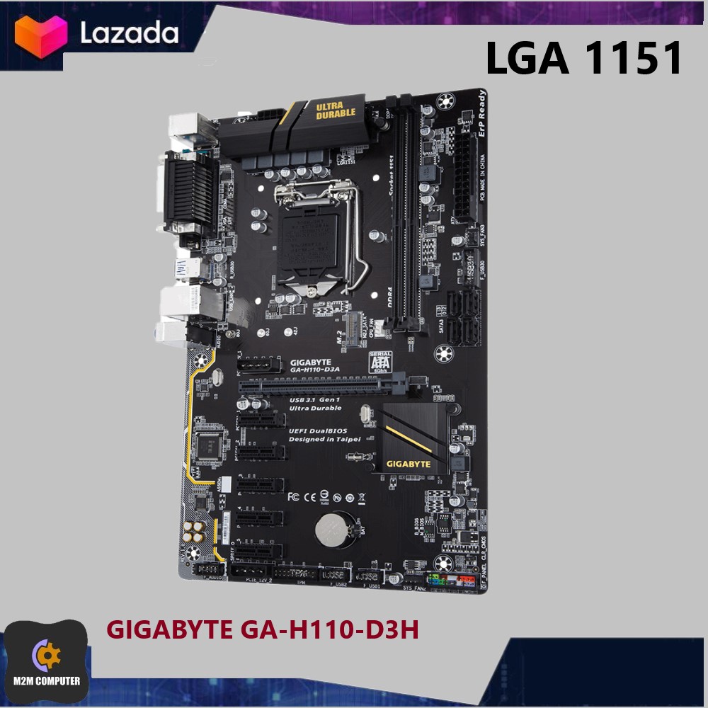 1151 /MAIN BOARD/GIGABYTE H110-D3A /DDR4/GEN6-7 ราคา 2,500 บาท*ส่งฟรี