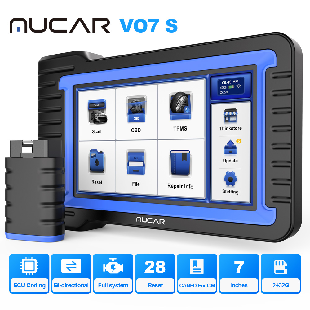 Mucar VO7S OBD2 scanner 28 special functions ECU coding & Action test bidirectional scan tool full system car Auto diagnostic scanner code reader ราคา 16,500 บาท*ส่งฟรี