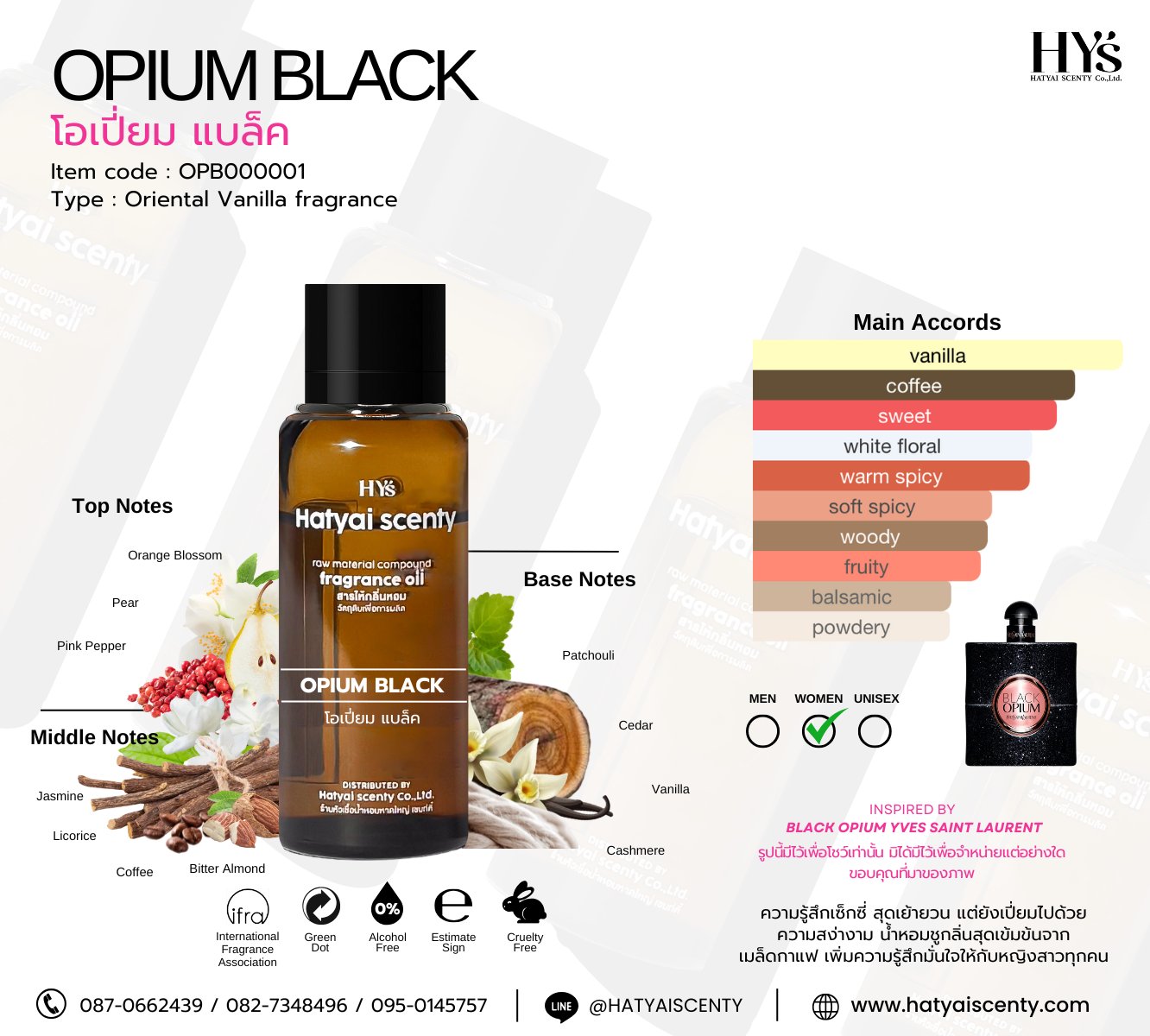 Perfume Essence, Opium Black Scent (250 G, 1000 g) ราคา 3,128 บาท*ส่งฟรี