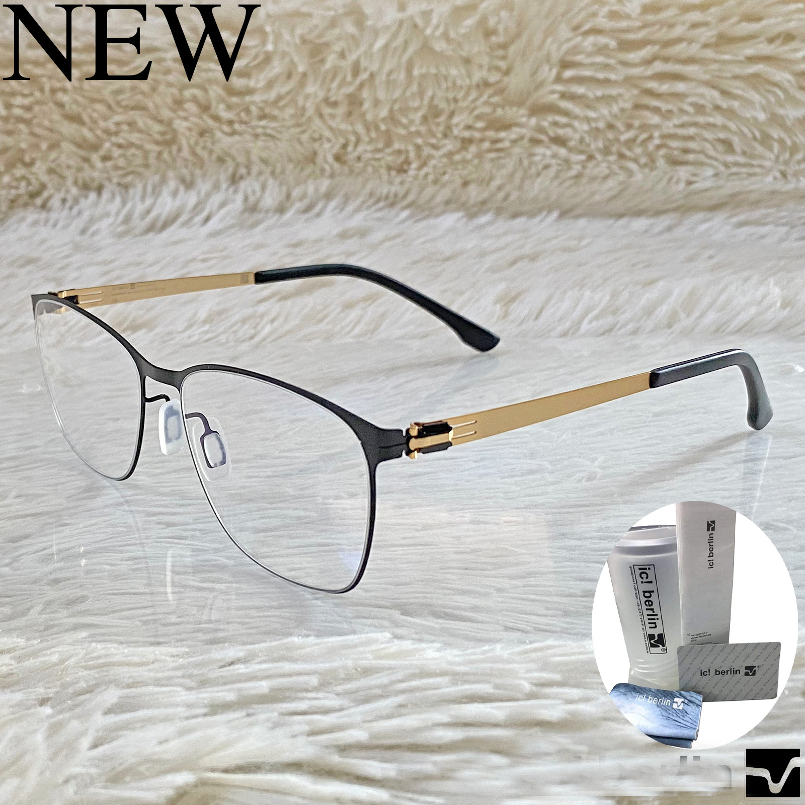 แว่นตา สำหรับตัดเลนส์ กรอบแว่นตา Stainless Fashion ชายหญิง รุ่น 333 สีดำขาทอง กรอบเต็ม ทรงรี ขาไม่ใช้น็อต ถอดได้ น้ำหนักเบา ราคา 1,792 บาท*ส่งฟรี