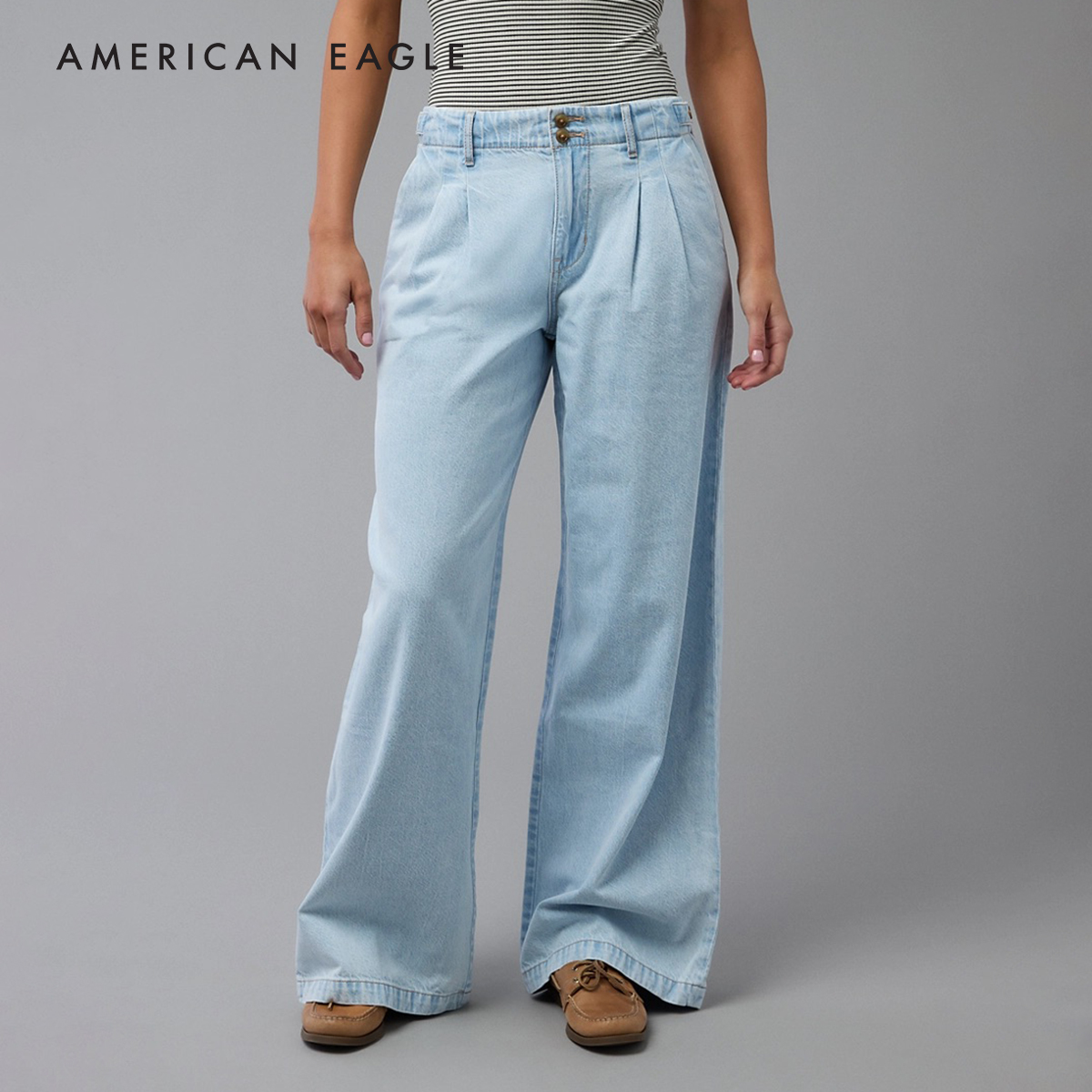 American Eagle Strigid High-Waisted Wide-Leg Trouser Jean กางเกง ยีนส์ ผู้หญิง ไวด์เลก เอวสูง (WWI 043-5528-433) ราคา 2,390 บาท*ส่งฟรี