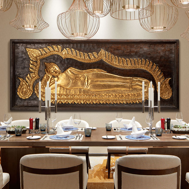 แผ่นไม้แกะสลักติดผนัง พระนอนไสยาสน์ประจำวันอังคาร ไม้จริงทั้งตัวปิดทองคำเปลว ตกแต่งฝาบ้าน ร้านกาแฟ วัด โรงแรม ส่งฟรี hand made,Buddha wood carving ราคา 22,999 บาท*ส่งฟรี