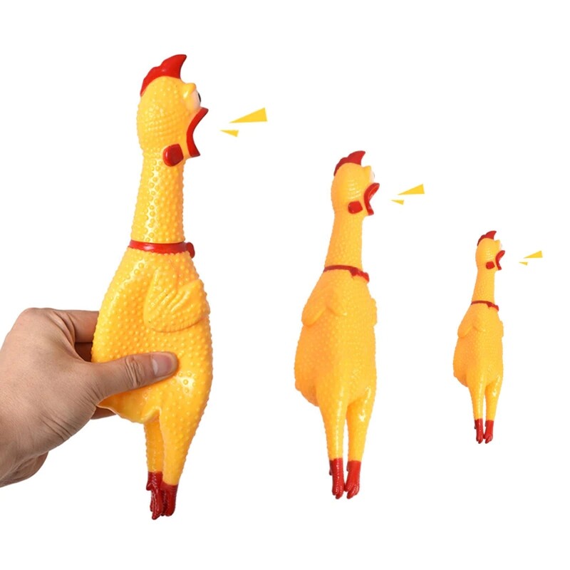 ข้อมูลเพิ่มเติมของ SARIYA ไก่โอ๊ก ร้องหนักมาก ของเล่นสุนัข (TT135) Chicken sound toy ของเล่นยางกัด ไก่บีบ กดหน่อยเดียว ร้องลั่นนนน