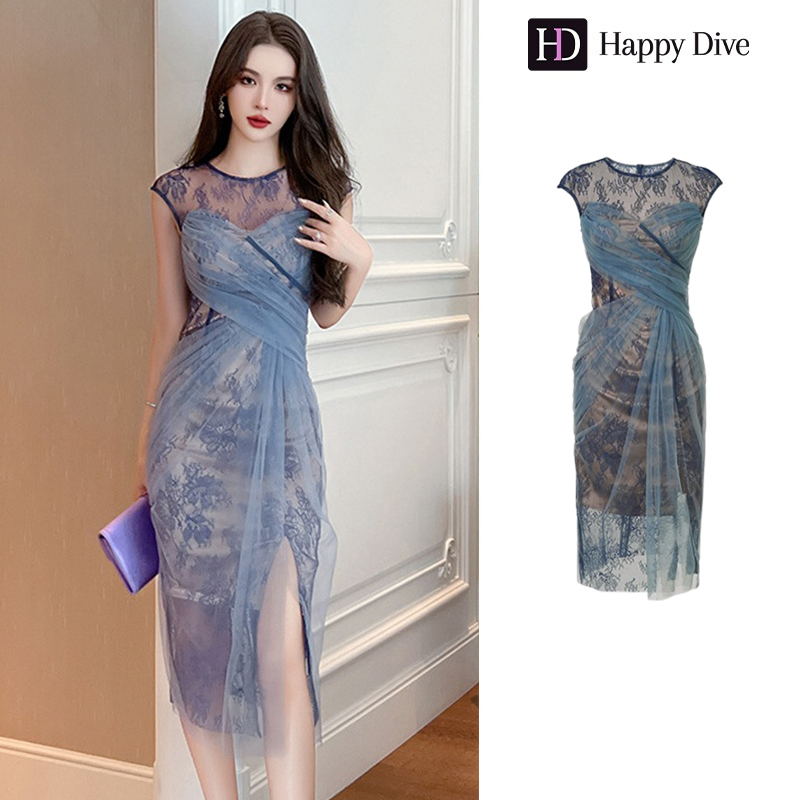 Happy Diva เดรสผู้หญิง เดรสสีฟ้า สีดำ เดรสลูกไม้ เดรสแขนกุด เดรสทำงาน เดรสไฮโซ เดรสออกงาน เดรสไปงานแต่ง เดรสเซ็กซี่ เดรสฝรั่งเศส 10553 ราคา 1,519 บาท*ส่งฟรี