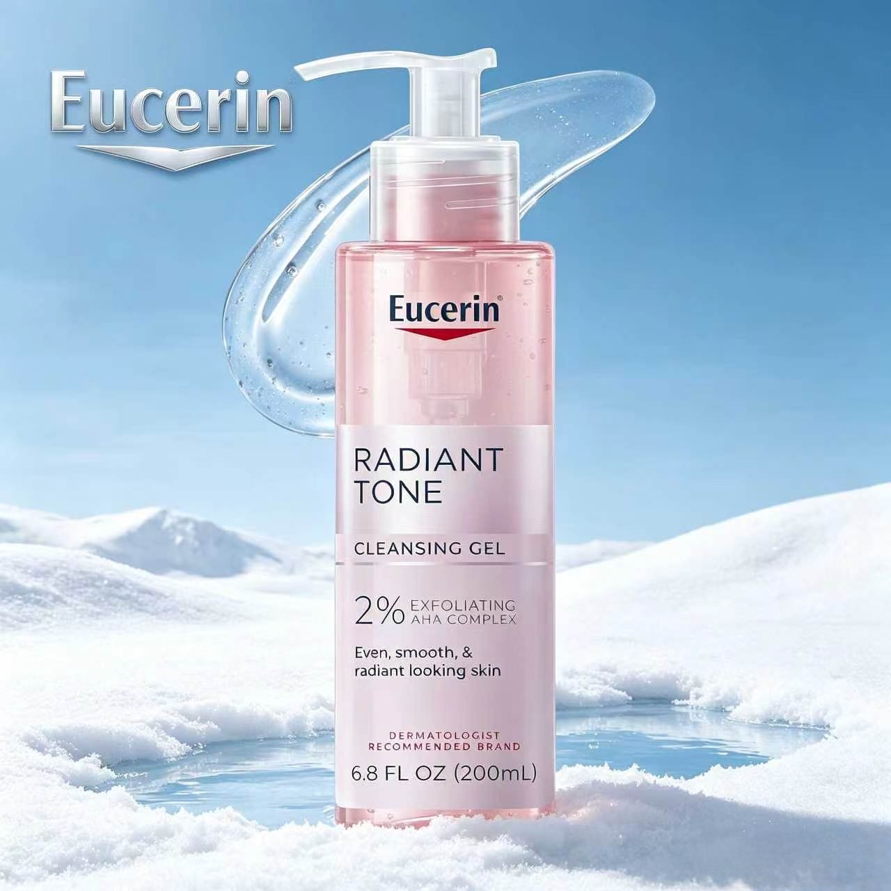 Eucerin Radiant Tone Cleansing Gel 200ml, Gentle Formula That Is Easy on the Skin. Helps Reduce Dullness and Make Skin Bright. Removes Daily Dirt Without Damaging the Natural Skin Layer. Makes Skin Soft and Smooth. after Use, It Doesn'T Feel Dry and Tight ราคา 389 บาท*ส่งฟรี