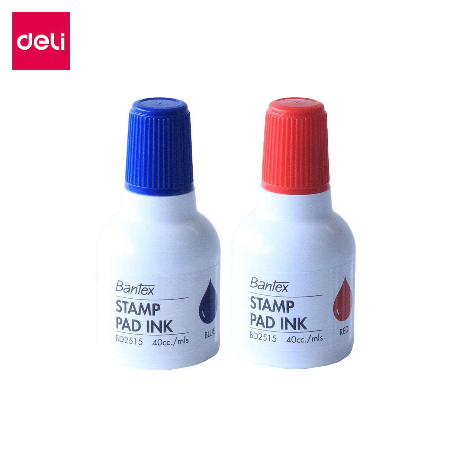 Deli หมึกเติม หมึกเติมตราประทับ หมึกเติมแผ่นตราประทับ สีแดง สีน้ำเงิน ขนาด 40ml Stamp Ink ราคา 35 บาท*ส่งฟรี