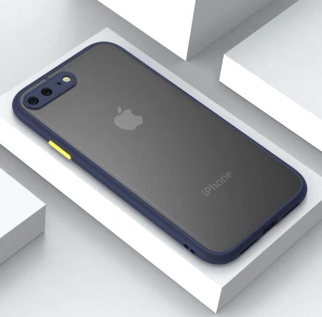 [ส่งจากไทย]Case iPhone 7Plus / iPhone 8Plus เคสกันกระแทก ปุ่มสีผิวด้าน กันรอยกล้อง ขอบนิ่มหลังแข็ง