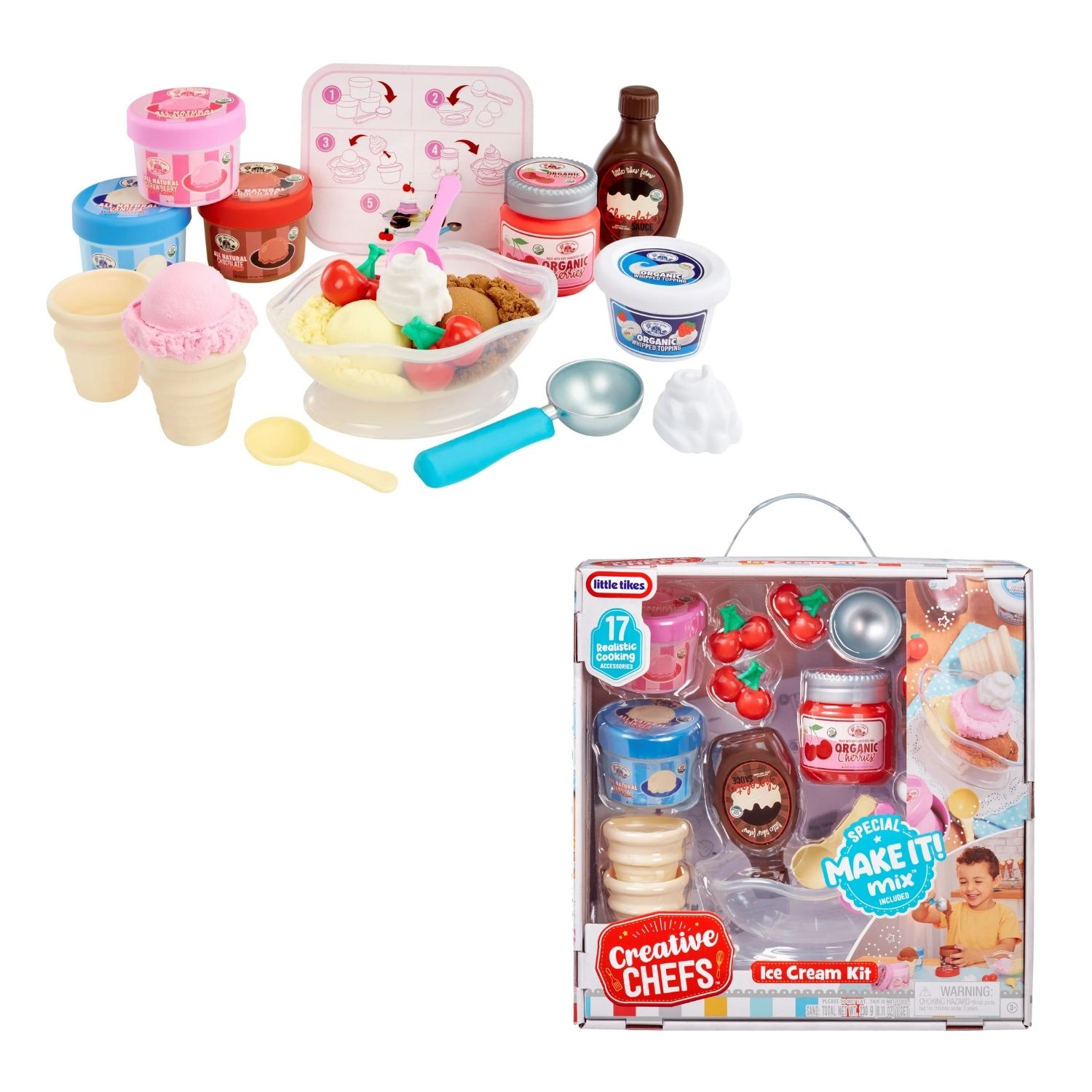 ของเล่นและโมเดลสะสม MGA Little Tikes - Creative Chefs Ice Cream ชุดบทบาทสมมุติไอศกรีม รหัส LLC639661 [ของแท้]