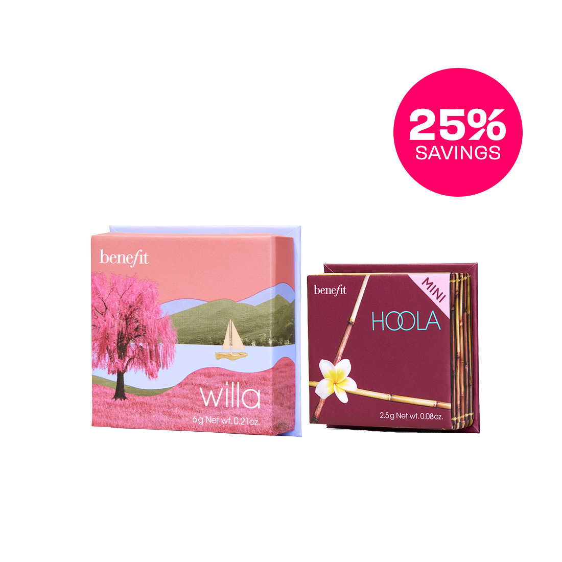 Exclusive Set! BENEFIT เบเนฟิต WILLA Blush (Full Size) + HOOLA Blush (mini) ราคา 1,590 บาท*ส่งฟรี