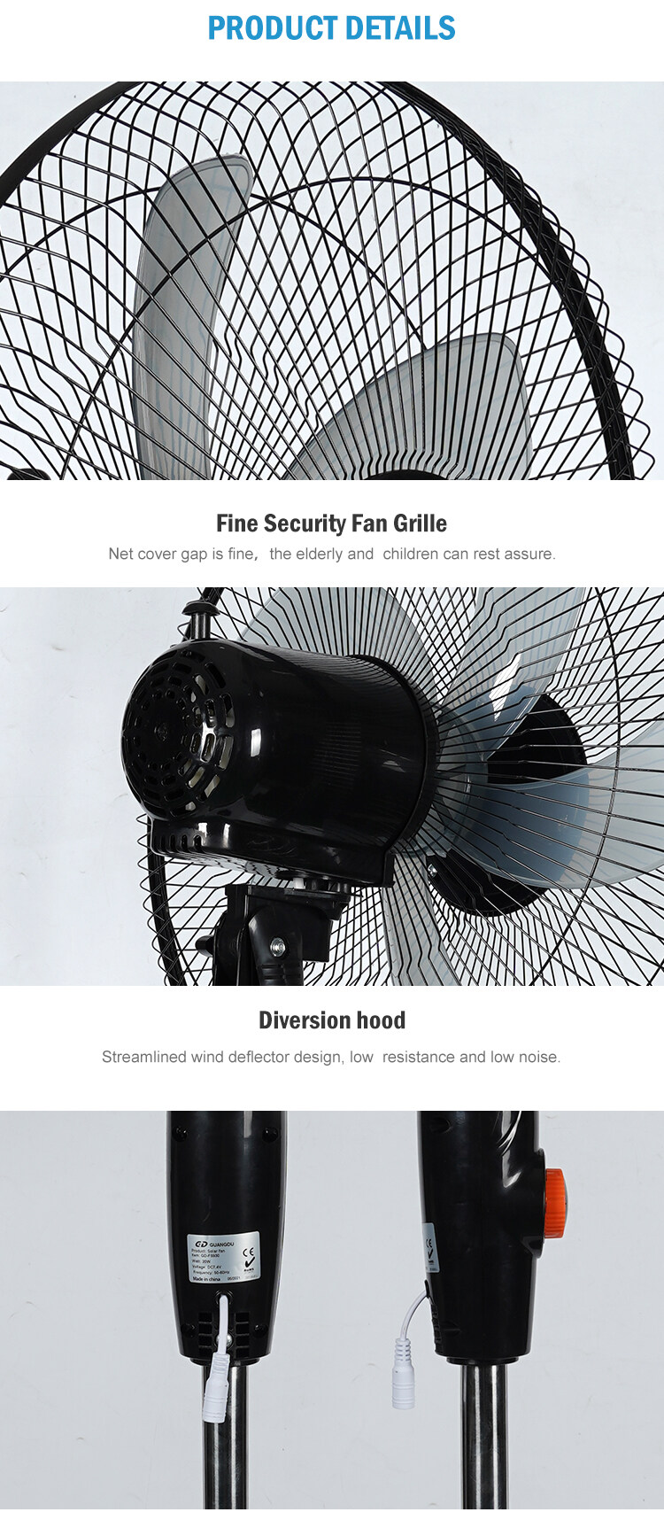 ภาพประกอบของ MJY พัดลมโซล่าเซลล์ พัดลมไฟฟ้าตั้งพื้น Solar Cell Fan พัดลมตั้งพื้น 16 นิ้ว พัดลมตั้งพื้น สีขาว สีดำ Electric Fan Floor Fan Hold