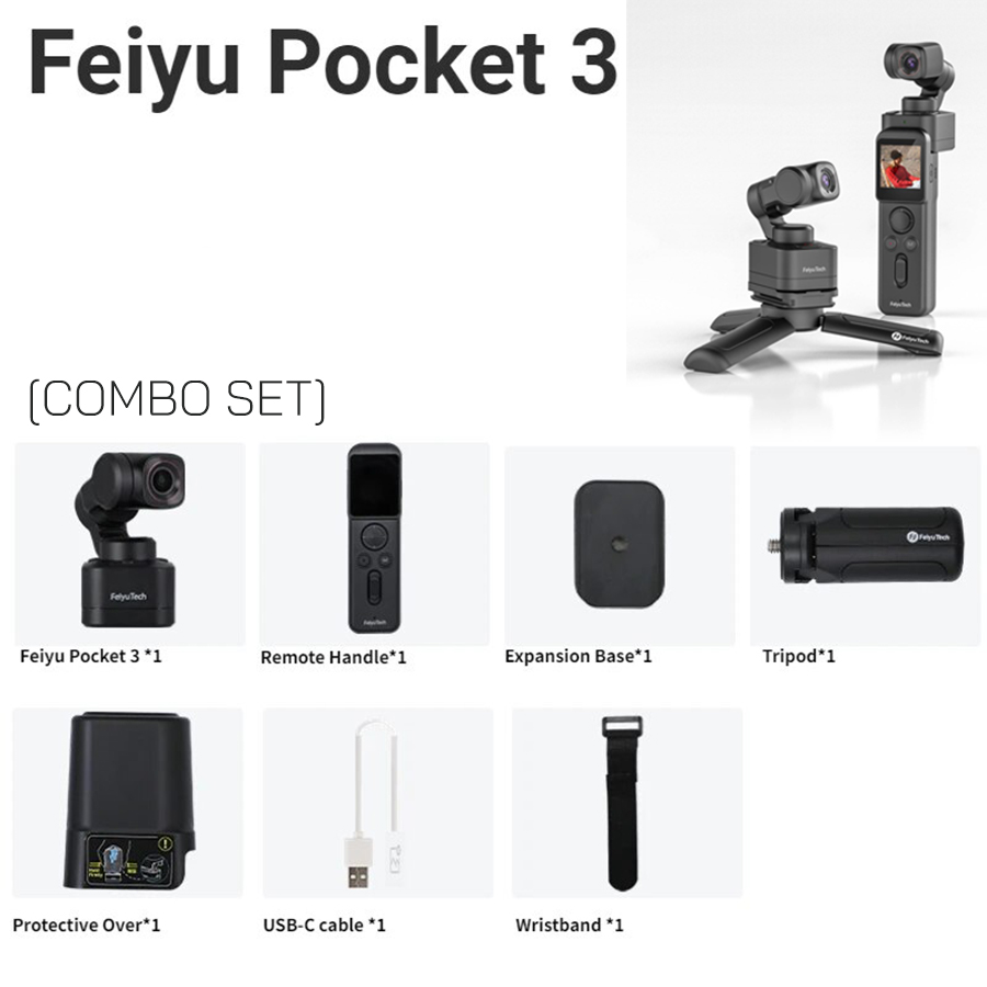 Feiyu Pocket 3 4K Vlog Action Camera 3-axis Gimbal Magnetic Body 130° FOV  APP